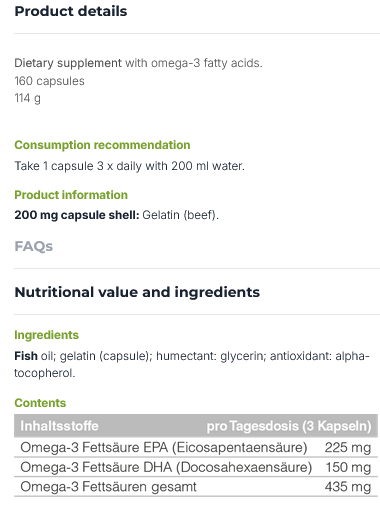 Supz Omega-3 Supreme 160 Capsules