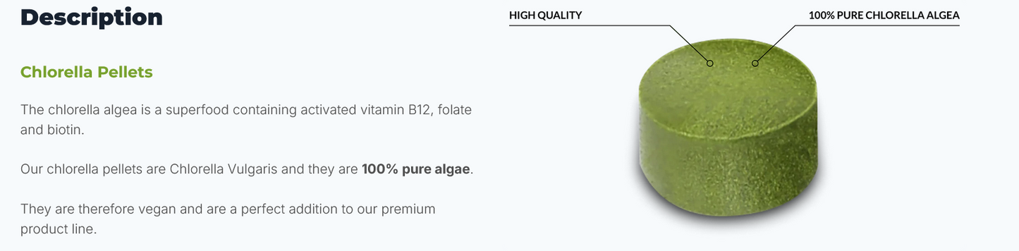 Supz Chlorella Vulgaris (1000 pellets) - superfood