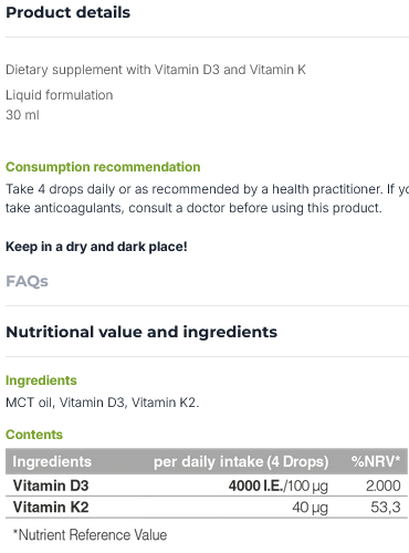 Supz Vitamin D3/K2 Supreme
